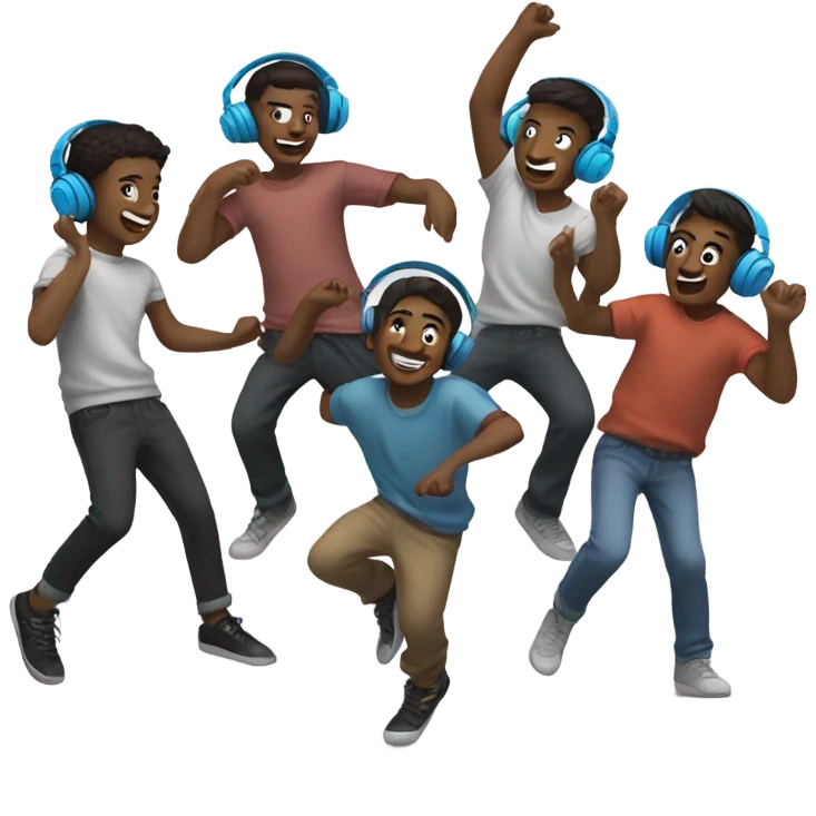 boys enjoying music outdoors emoji
