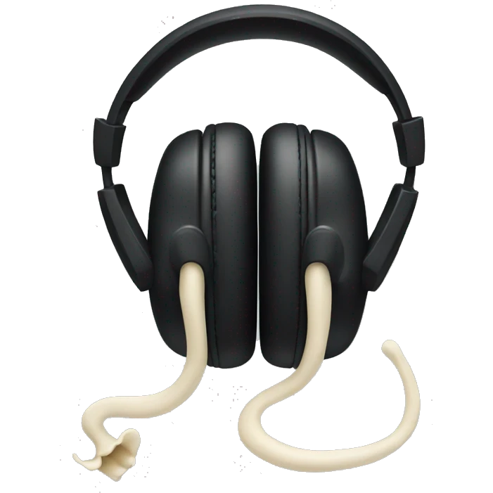 Black headphones with bone tails  emoji