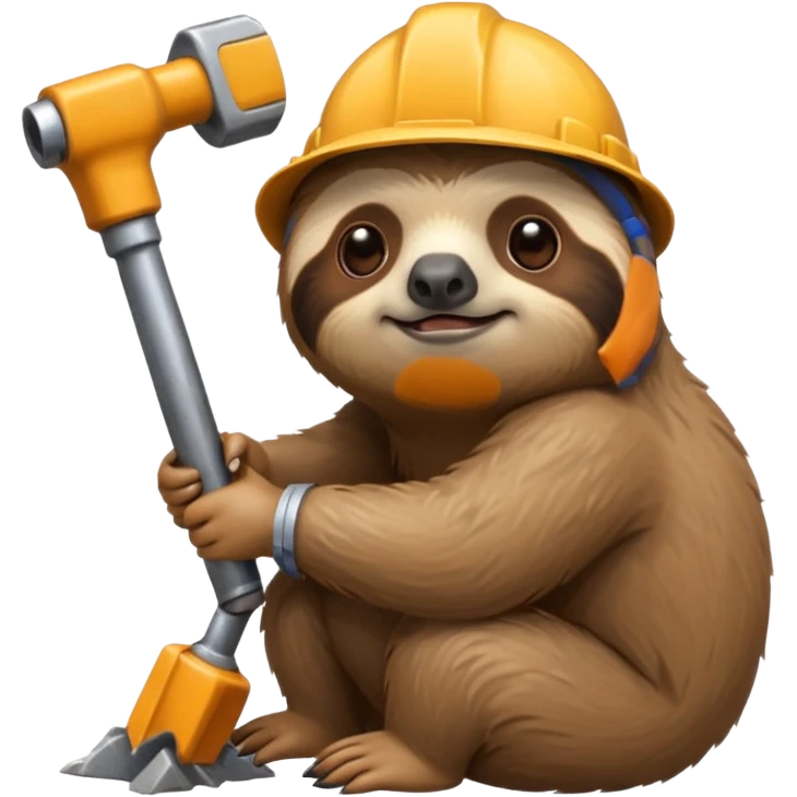 грустный ленивец с перфоратором какает emoji