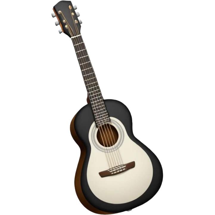 emoji de violão acústico contornado em preto e branco sem cor emoji
