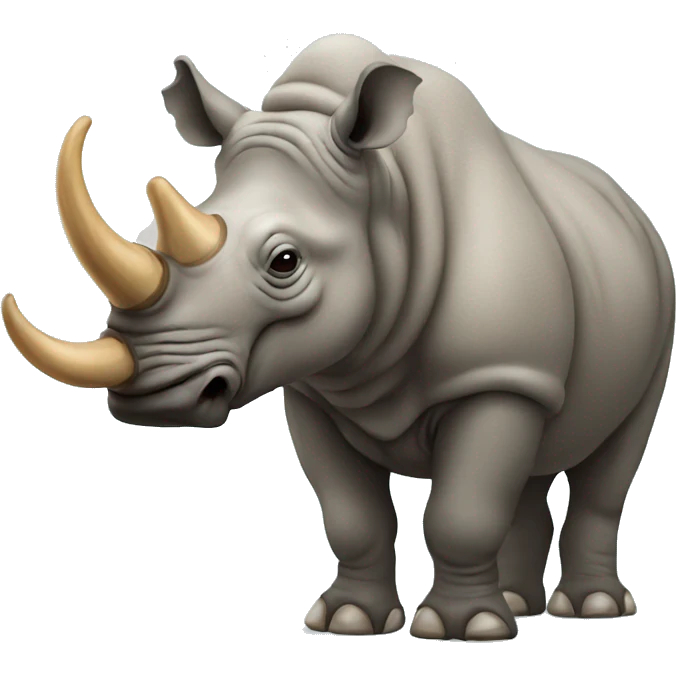 Rhinoceros with wooly mammoth fur emoji