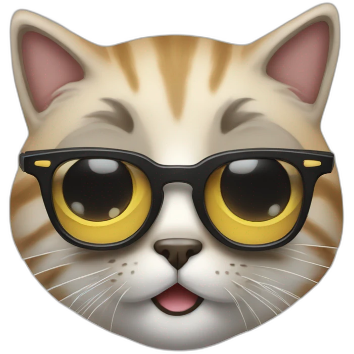 Un chat avec des lunettes de soleil emoji