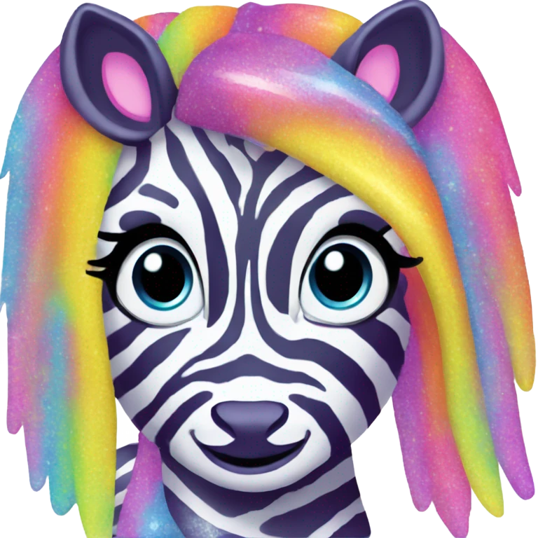 Lisa frank glitter zebra with Long hair emoji