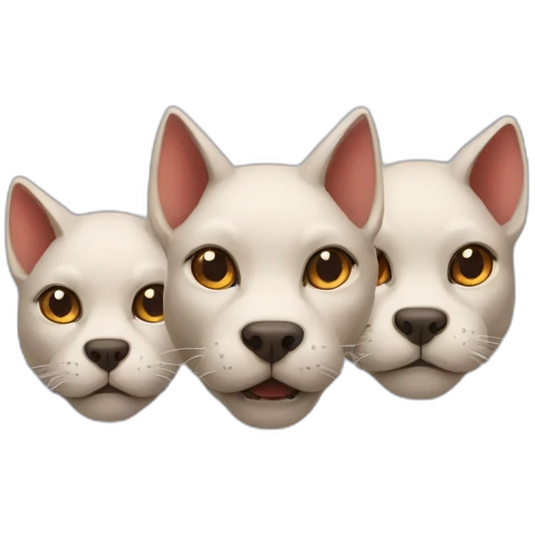 three heads cerberus cat face emoji