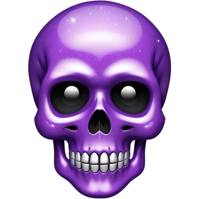 Glitter purple flat skull emoji