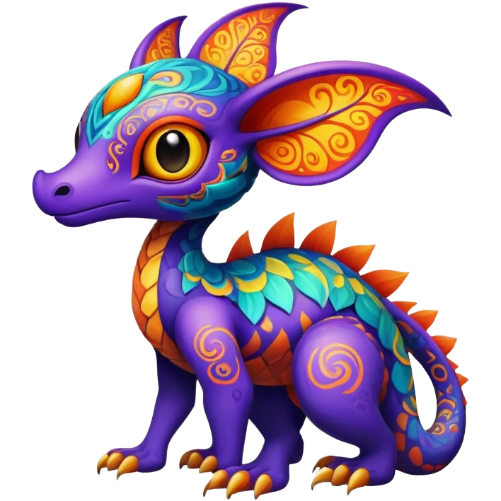 Randomly-colored vibrant colorful Fakémon-creature emoji