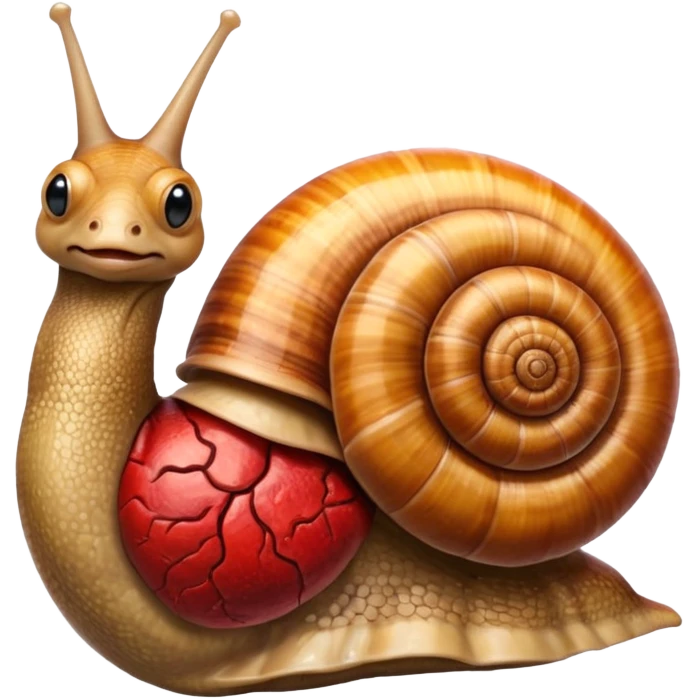 snail with "anatomical heart" as shell emoji