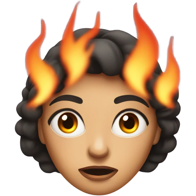 woman afraid of fire emoji