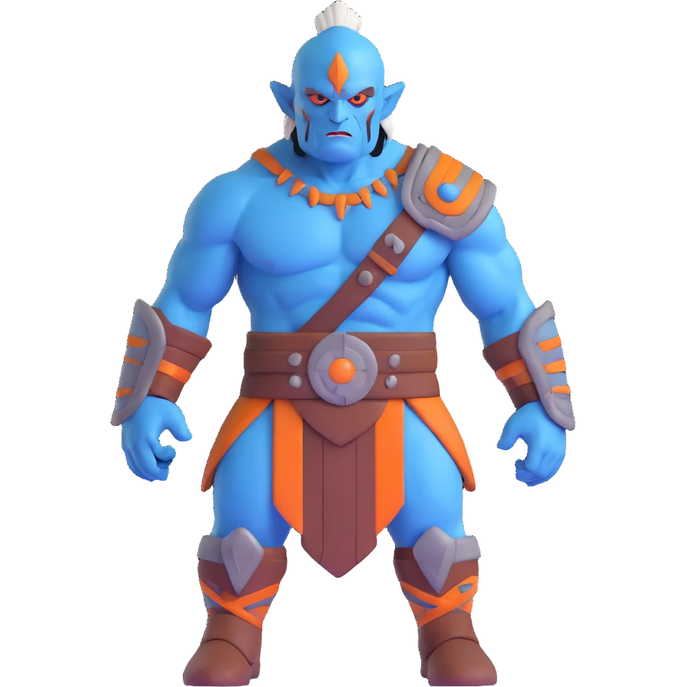 blue-skinned giant warrior with stitched skin emoji