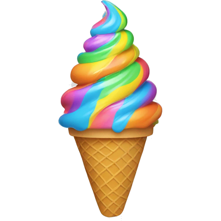 Rainbow swirl ice cream in cone emoji