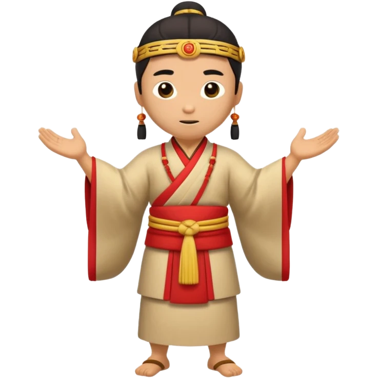 create an emoji set of a cartoonish full body character from china from 2000 BC doing 16 verbs or emotions emoji