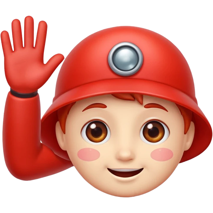 red blood cell with a cute face waving goodbye, cheerful expression emoji
