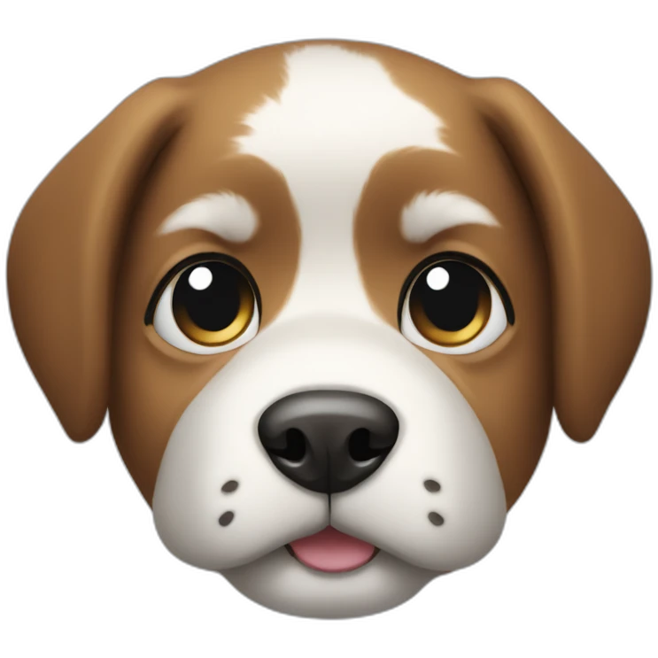 black and white friendly dog face emoji