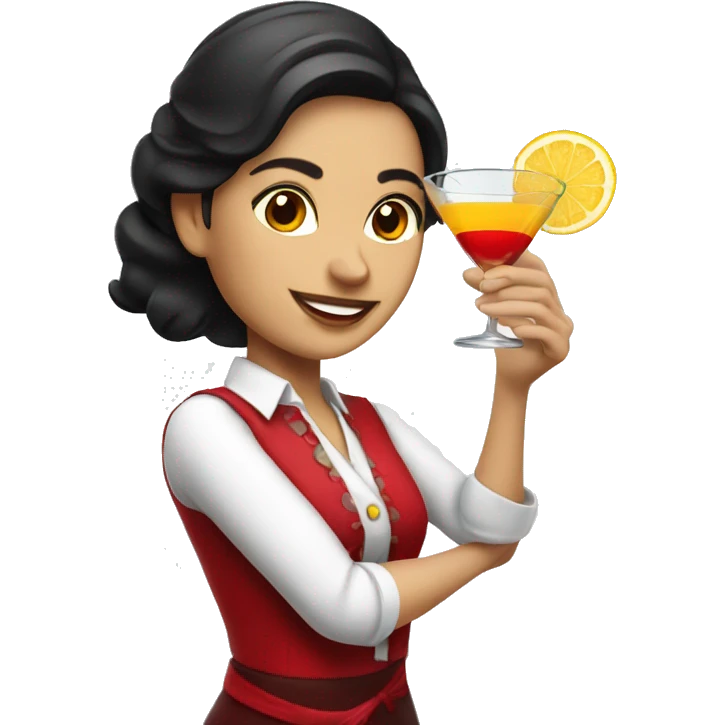 Spanish waiter woman with cocktails  emoji