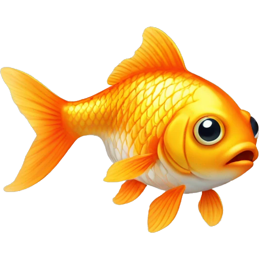 small cute gold fish with big eyes  emoji