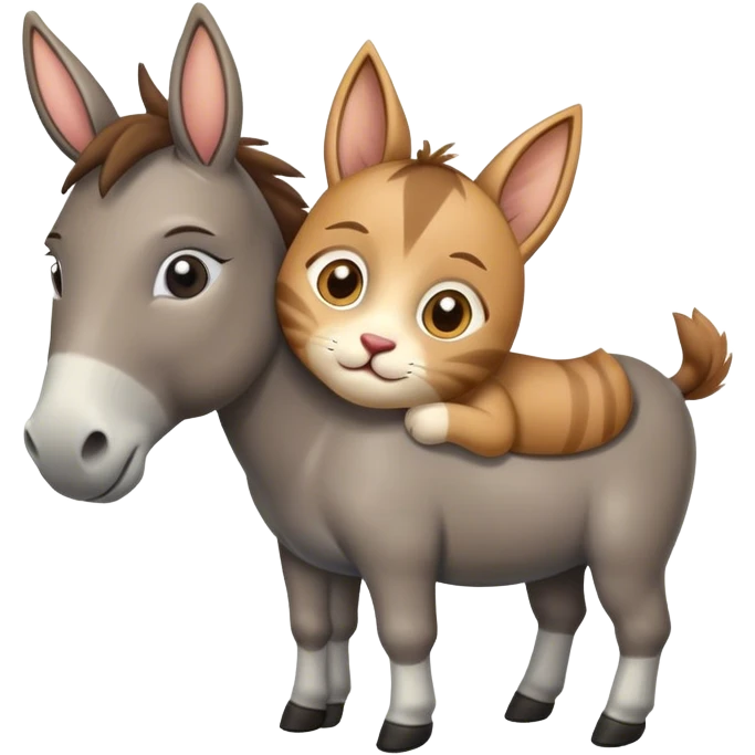 cat hug donkey  emoji