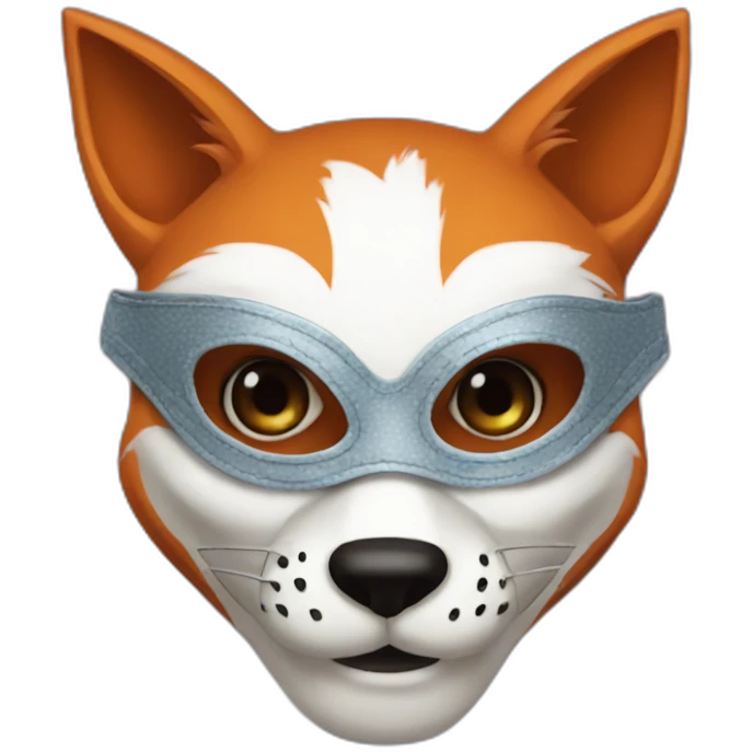 Fox with a half-mask of the phantom of the opera emoji