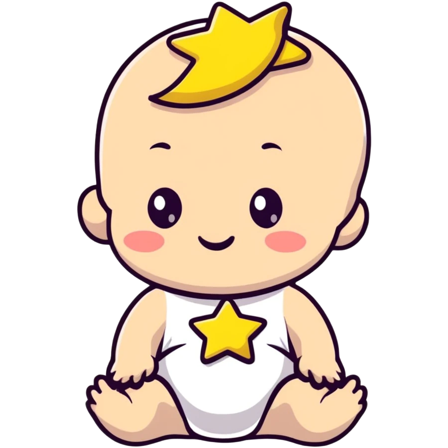 adorable baby with star-shaped accessories emoji