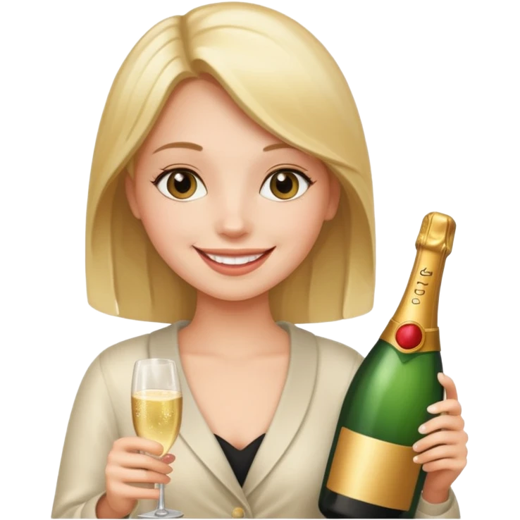 girl with sampine bottle emoji