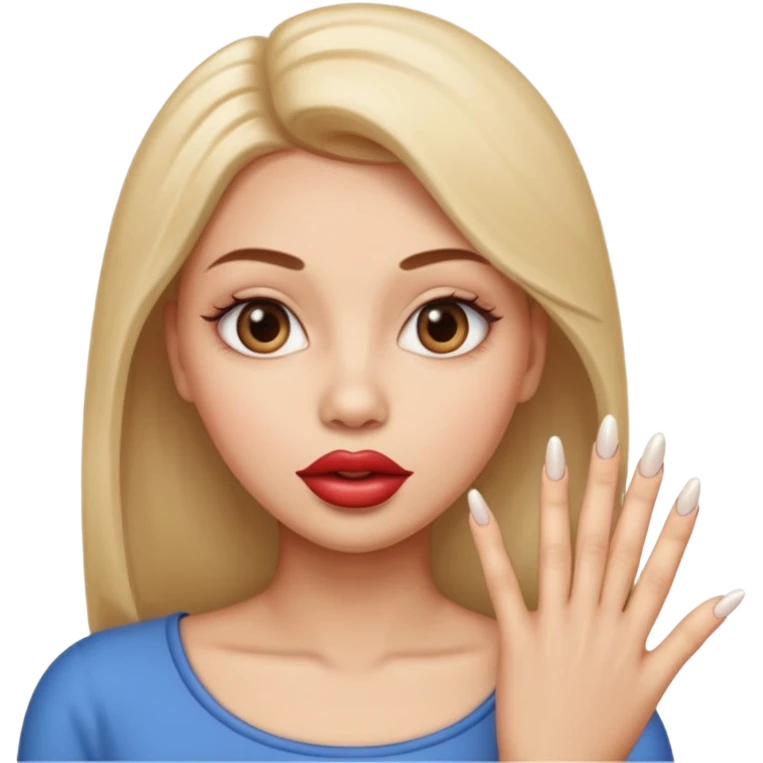 Big lips long nails bestie round head emoji