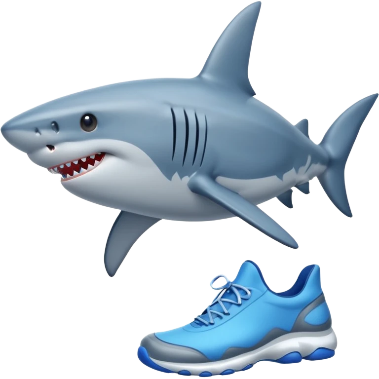 Tralalero tralala shark with blue shoes with feet emoji