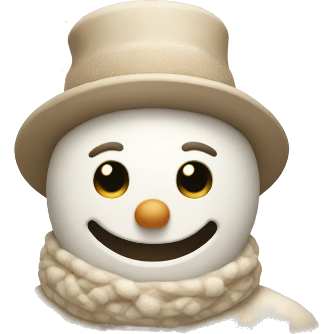 Beige asthetic snowman emoji
