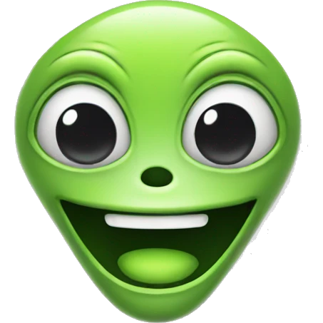 alien with happy face emoji