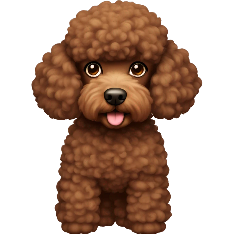 Poodle with brown fur and a bit thick  emoji