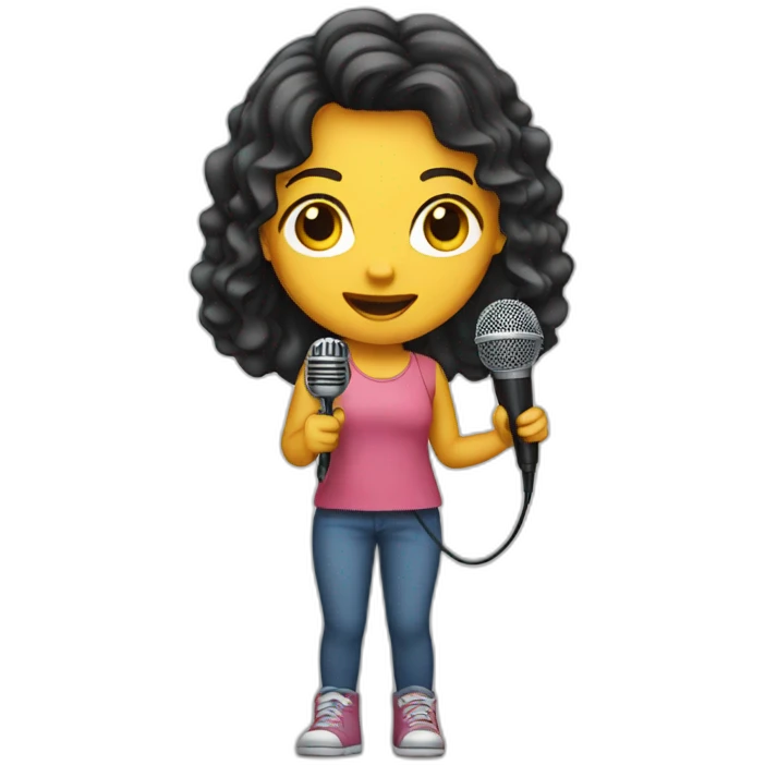 girl with microphone emoji