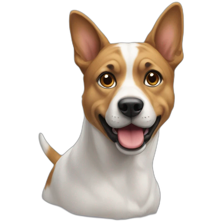 Chat sur un chien emoji