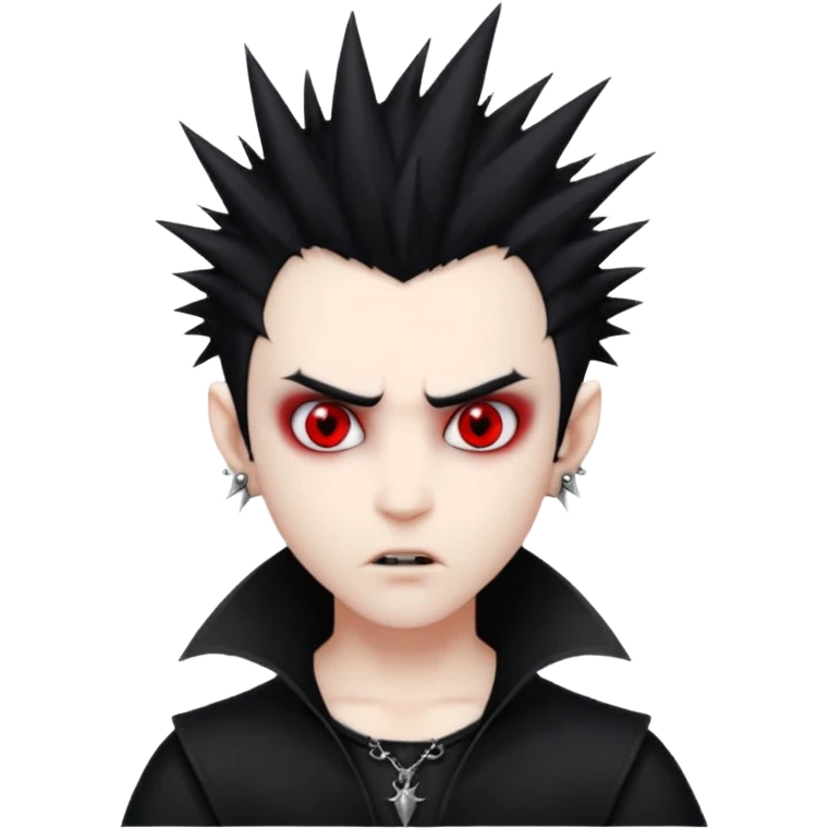vampire emoji with spiky emo hair with stretched ears gauges emoji