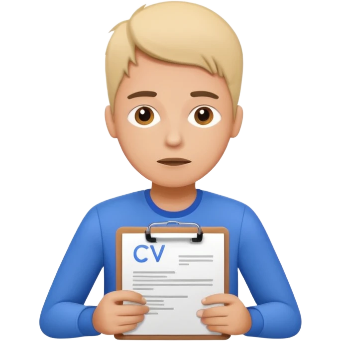 student stressed while writing a cv. in google/android style, which features clean and modern look and generally flat colours. youve given an apple style emoji. that shit be ugly as fuck. dont do that emoji