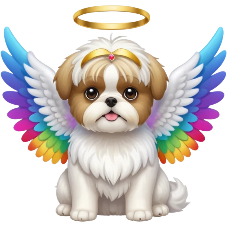 Shihtzu dog angel rainbow emoji