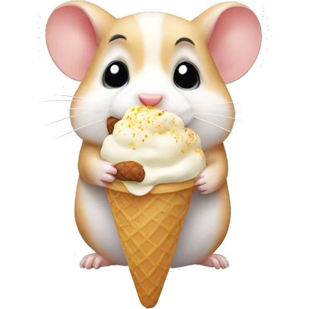 Hamster eating ice cream emoji