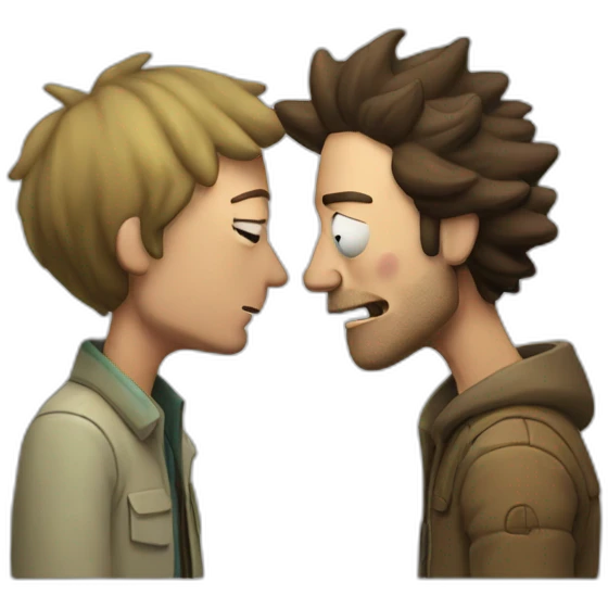 Rick kissing morty emoji