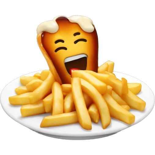 Poutine qui mange du poulet emoji