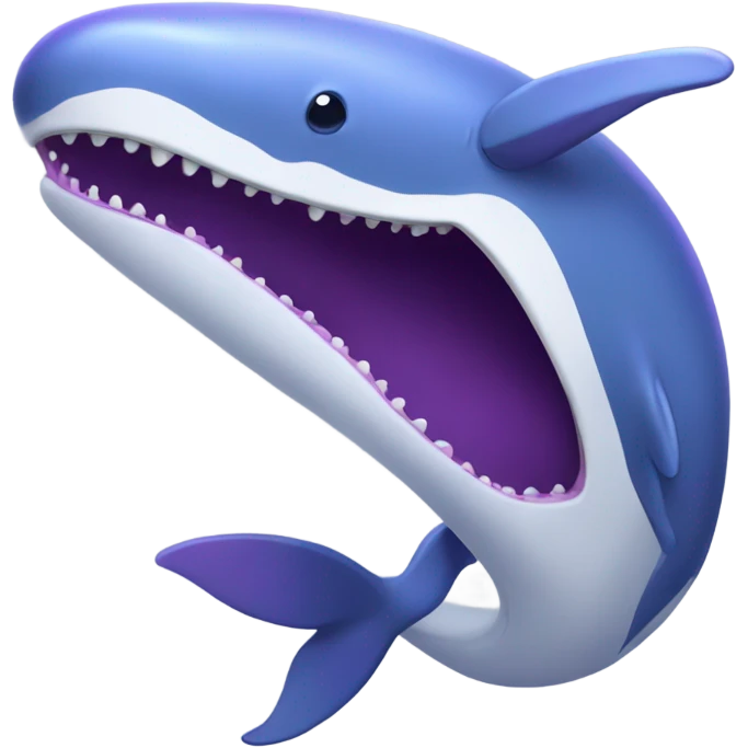 Blue whale purple, open mouth emoji