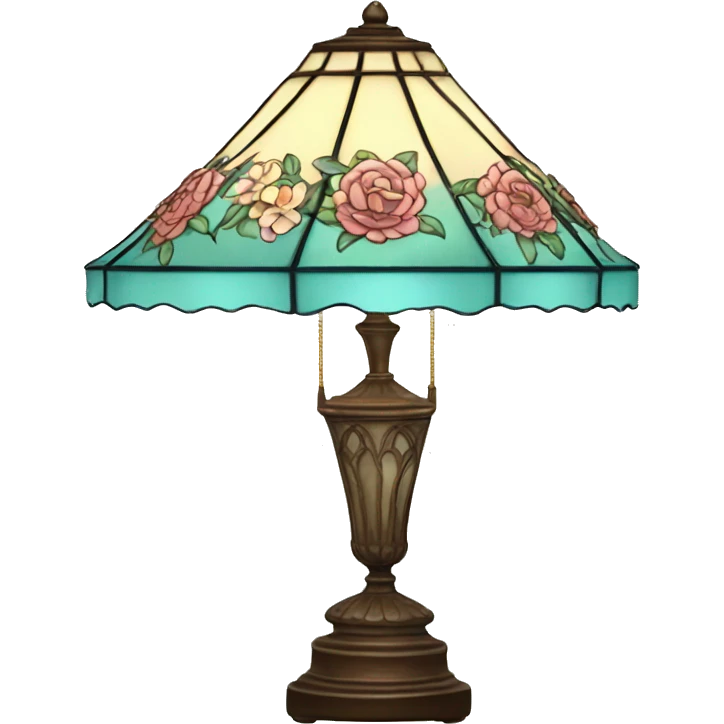 Tiffany lamp with flowers emoji