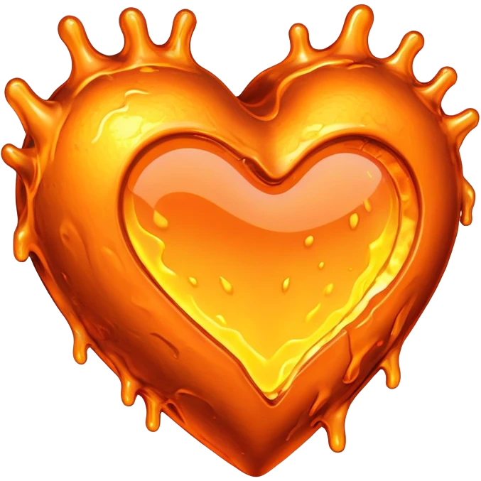 hot melting metal heart shape emoji