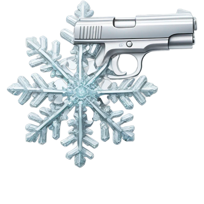 Snowflake with a pistol emoji