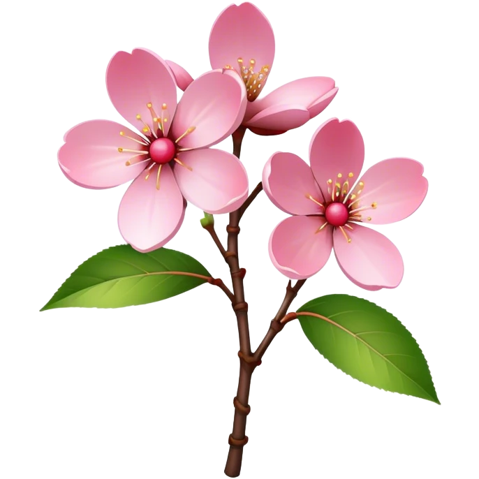 single Cherry Blossom, straight stem emoji
