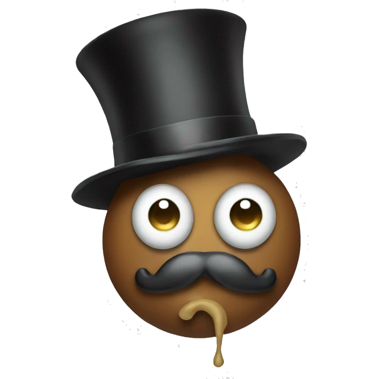 Poop with monocle and top hat  emoji