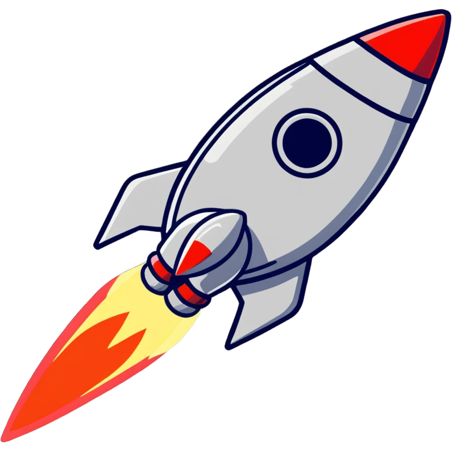 rocket with ninja stars emoji