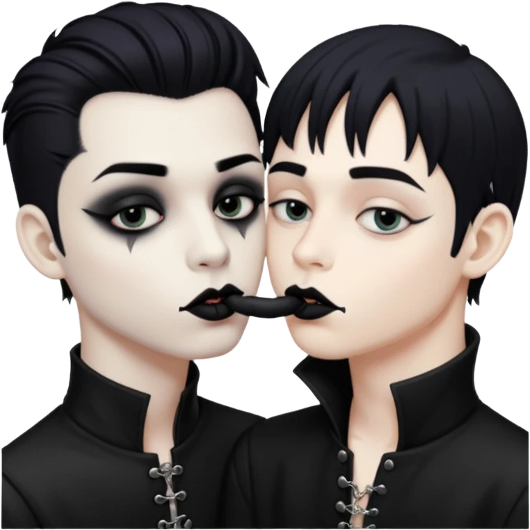 Goth Boys kissing emoji
