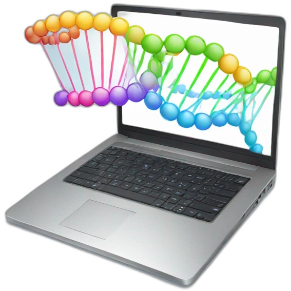 laptop with dna emoji