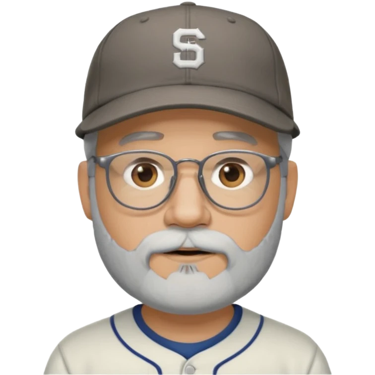 male full gray beard glasses and baseball cap emoji