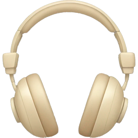 beige headphones with beige bows emoji