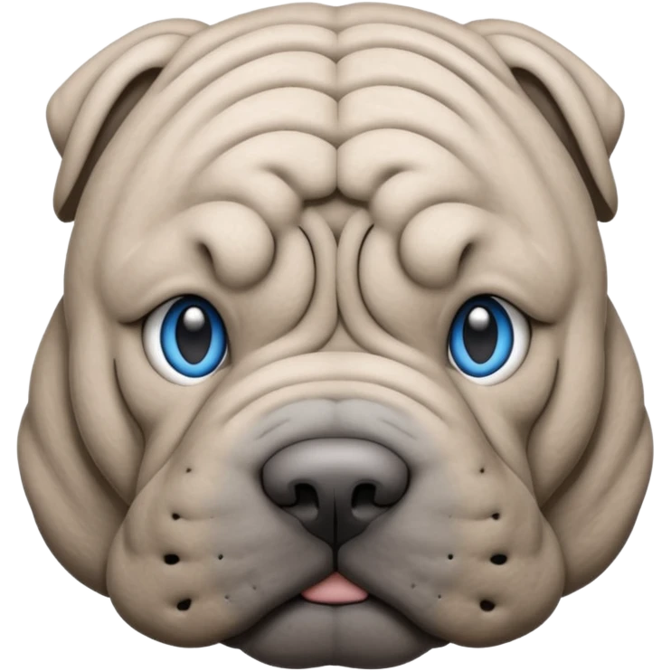 Grey shar pei blue eyes emoji