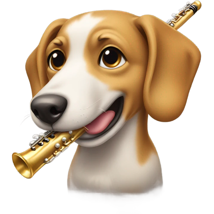 Flute in dog emoji