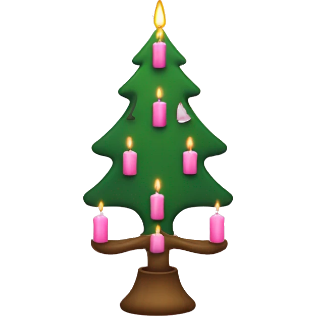 Christmas tree with pink candles  emoji